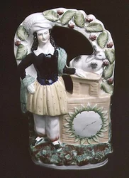 Figura di Staffordshire di un uomo con un coniglio, 1840